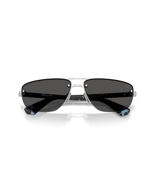 Burberry Black Be3164 100587 Sunglasses Metal Geometric Normal for men