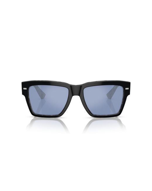 Dolce & Gabbana Black Dg4431 34031U Sunglasses Acetate Light Squared Mirrored Mirror for men