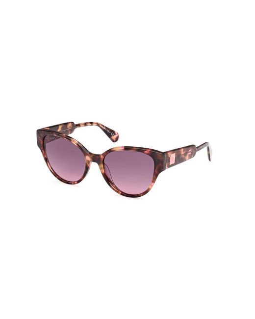 MAX&Co. Black Mo0095 55B Sunglasses Acetate Smoke Round Normal