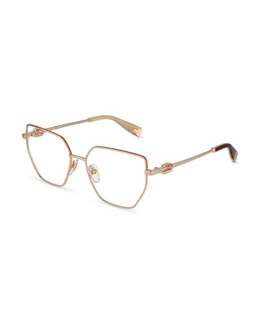Furla Black Vfu873 367 Optical Frames Metal Geometric