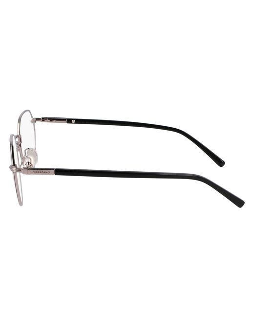 Ferragamo Black Sf2233 081 Optical Frames Acetate Round Normal