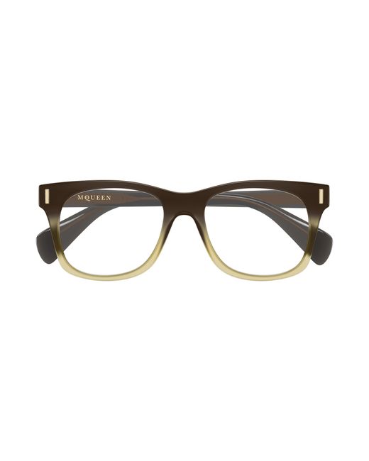 McQueen Black Am0551O 004 Optical Frames Acetate Transparent Squared for men