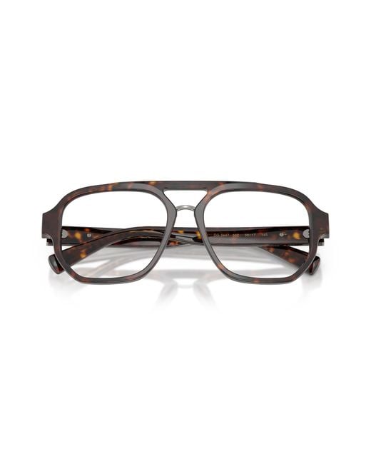 Dolce & Gabbana Black Dg3447 502 Optical Frames Acetate Transparent Pilot Normal for men