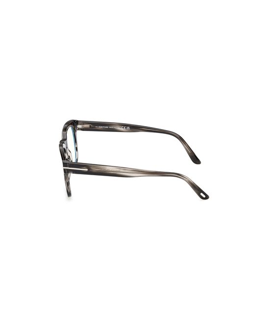 Tom Ford Black Ft5542-B 56A Optical Frames Acetate Round Normal for men