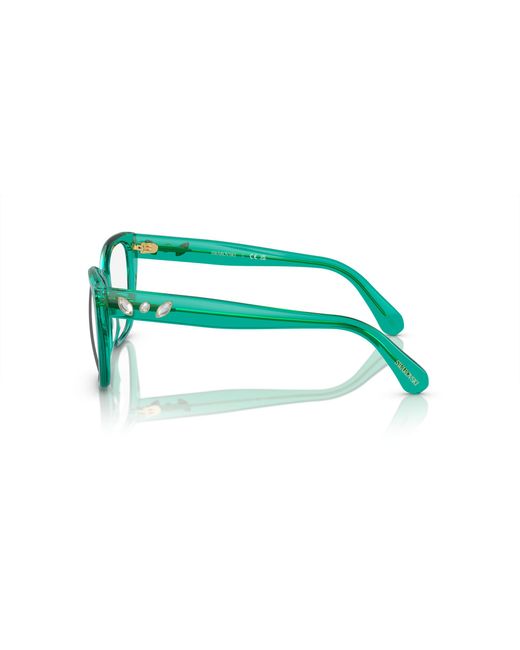 Swarovski Green Sk2008 1029 Optical Frames Acetate Geometric Normal