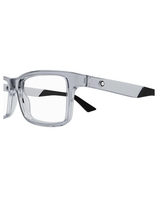 Montblanc Black Mb0402O 004 Optical Frames Injected Transparent Squared for men