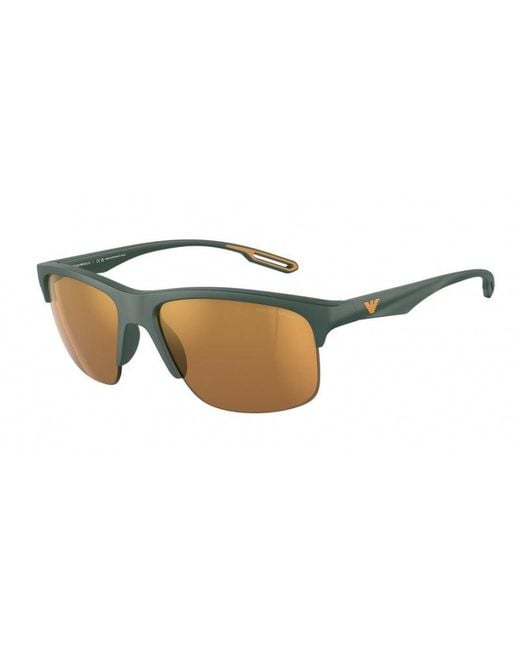 Emporio Armani Black Ea4188U 50586H Sunglasses Plastic Squared Mirrored for men