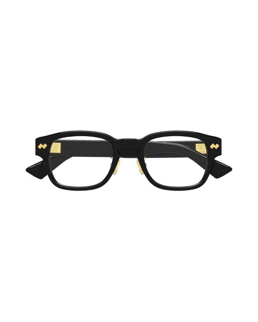 Bottega Veneta Black Bv1404Oa 002 Optical Frames Acetate Transparent Squared for men