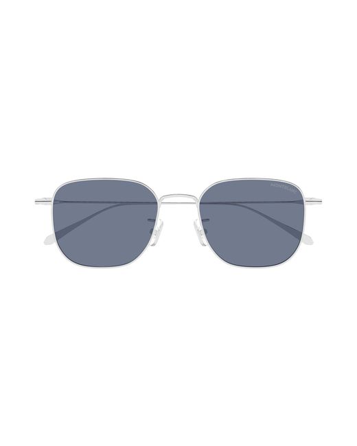 Montblanc Black Mb0477Sa 003 Sunglasses Metal Squared for men