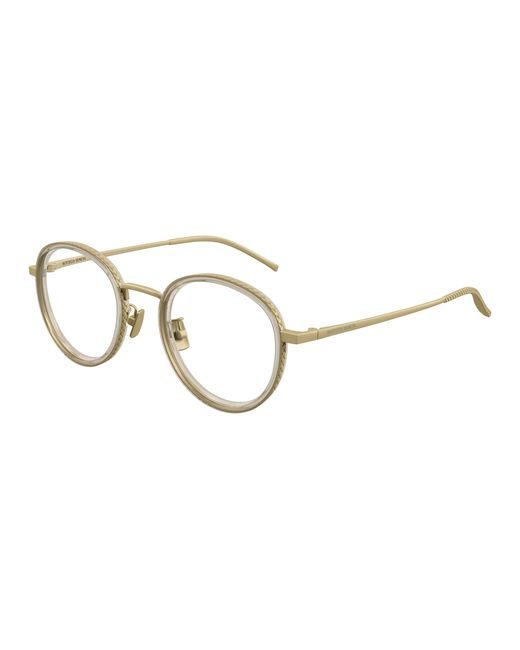Bottega Veneta Black Bv1428Oa 003 Optical Frames Titanium Transparent Round