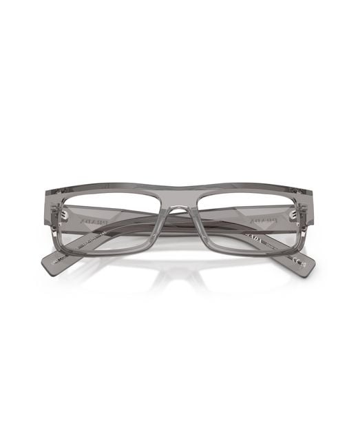 Prada Black Pr D06V 16Z1O1 Optical Frames Acetate Transparent Squared Normal for men