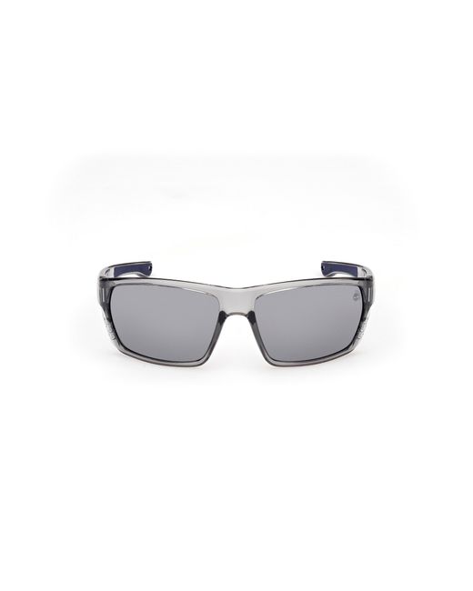 Timberland Black Tb00002 20D Sunglasses Injected Smoke Squared Polarized for men