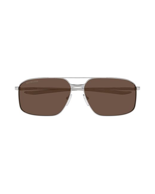Balenciaga Black Bb0492S 002 Sunglasses Metal Pilot for men
