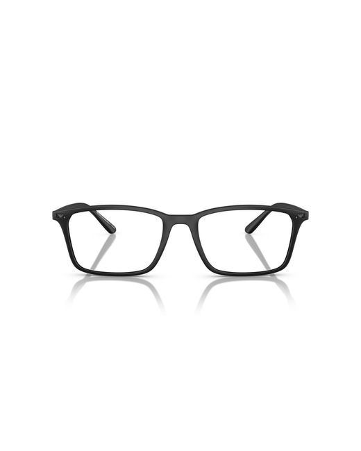 Emporio Armani Black Ea3237 5001 Optical Frames Injected Squared Normal for men
