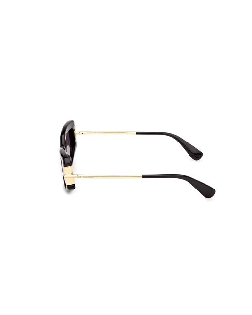 Max Mara Black Mm0189 01A Sunglasses Acetate Smoke Cat Eye Normal