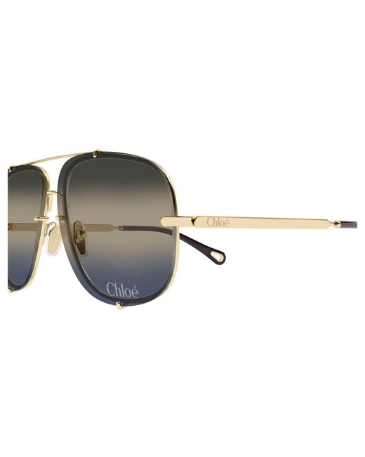 Chloé Black Ch0348S 005 Sunglasses Metal Pilot Nuanced