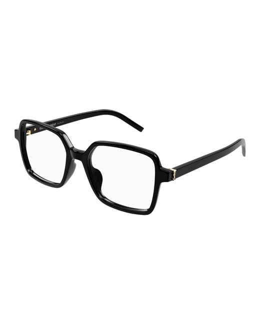 Saint Laurent Black Sl M139 002 Optical Frames Acetate Transparent Squared