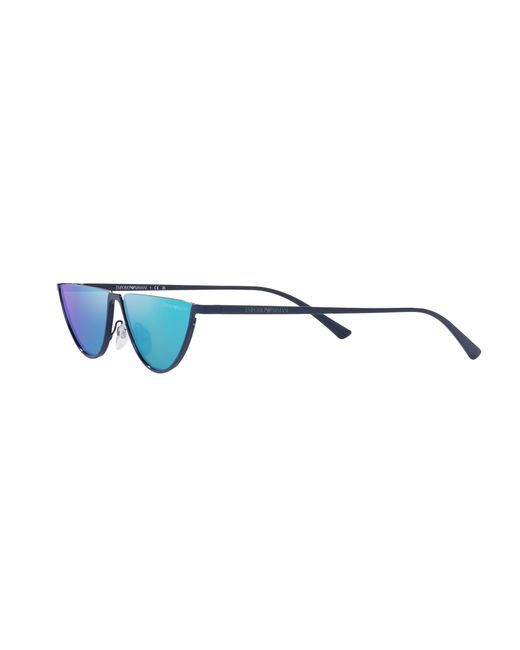 Emporio Armani Black Ea2143 301925 Sunglasses Metal Round Mirrored for men