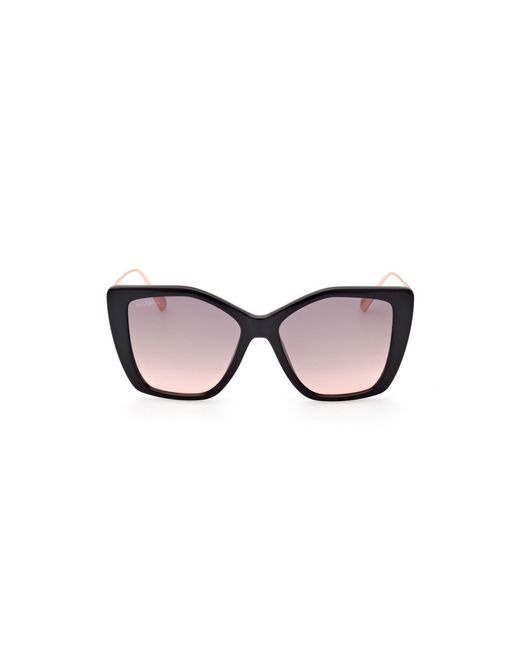 MAX&Co. Black Mo0065 01B Sunglasses Injected Smoke Geometric Normal