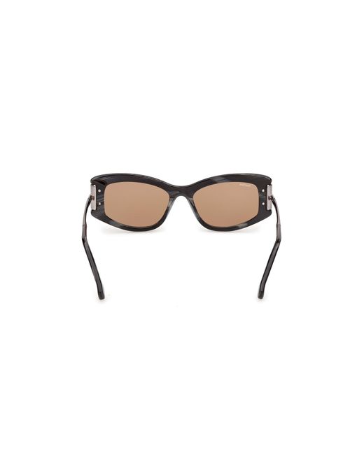 Max Mara Black Mm0189 63E Sunglasses Acetate Smoke Cat Eye Normal