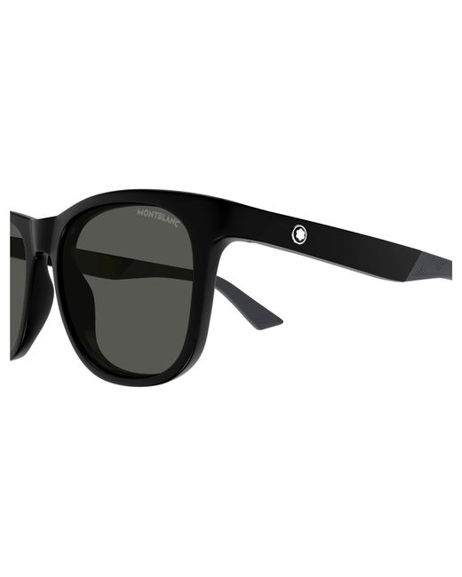 Montblanc Black Mb0400S 002 Sunglasses Injected Squared for men