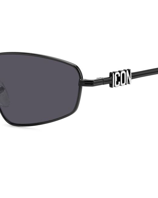 DSquared² Black Icon 0015/S 807/Ir Sunglasses Metal Geometric Normal for men