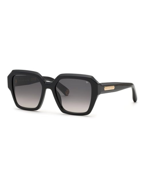 Philipp Plein Black Spp216M Plein Pure 700 Sunglasses Acetate Smoke Squared Normal Nuanced