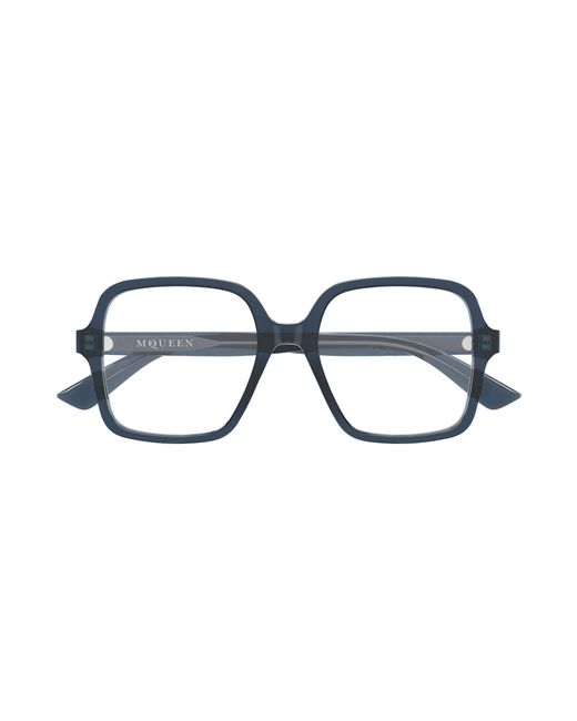 McQueen Black Am0538O 003 Optical Frames Acetate Transparent Squared
