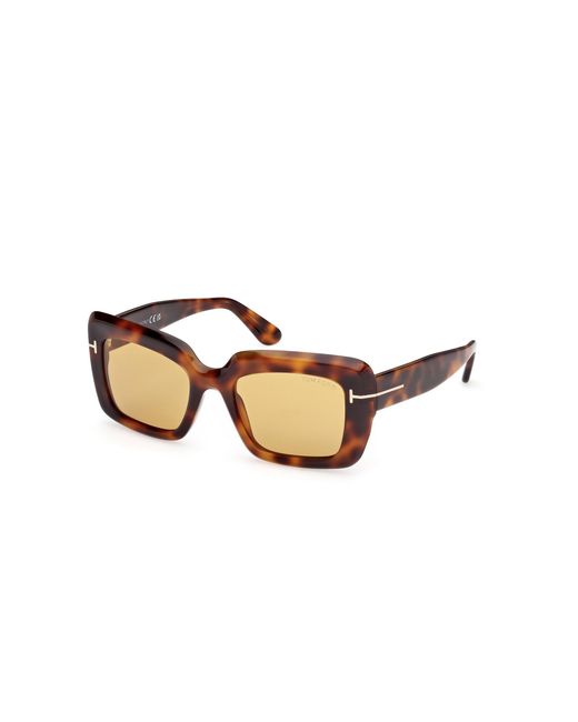 Tom Ford Black Ft1318 Leila-02 53E Sunglasses Acetate Squared Normal