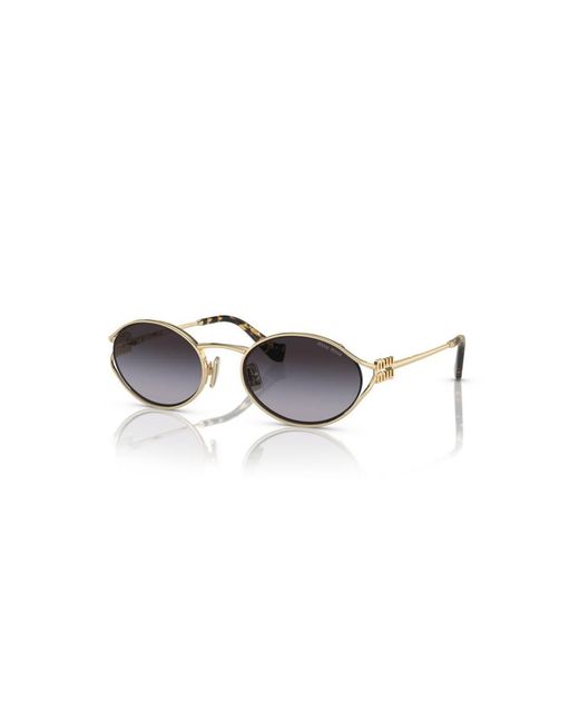 Miu Miu Black Mu 52Ys Zvn5D1 Sunglasses Metal Round Normal Shaded