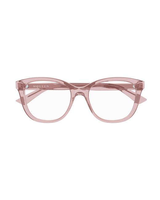 McQueen Black Am0487O 004 Optical Frames Acetate Transparent Cat Eye