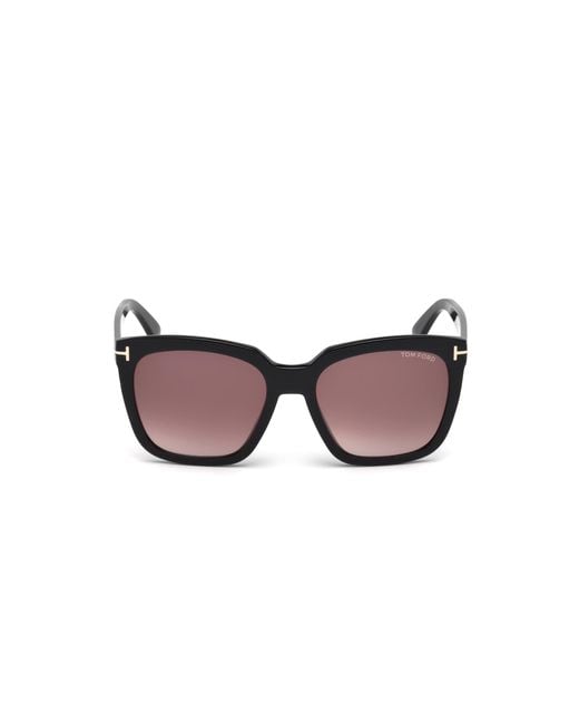 Tom Ford Black Ft0502 Amarra 01T Sunglasses Acetate Bordeaux Geometric Normal Shaded