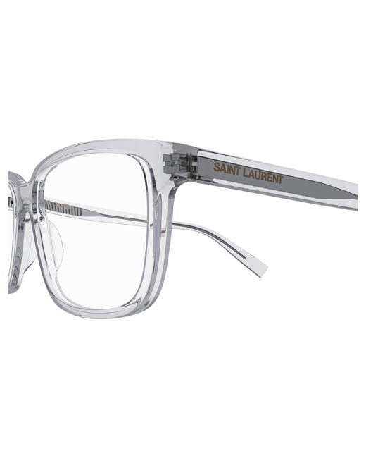 Saint Laurent Black Sl 458 007 Optical Frames Acetate Transparent Squared for men