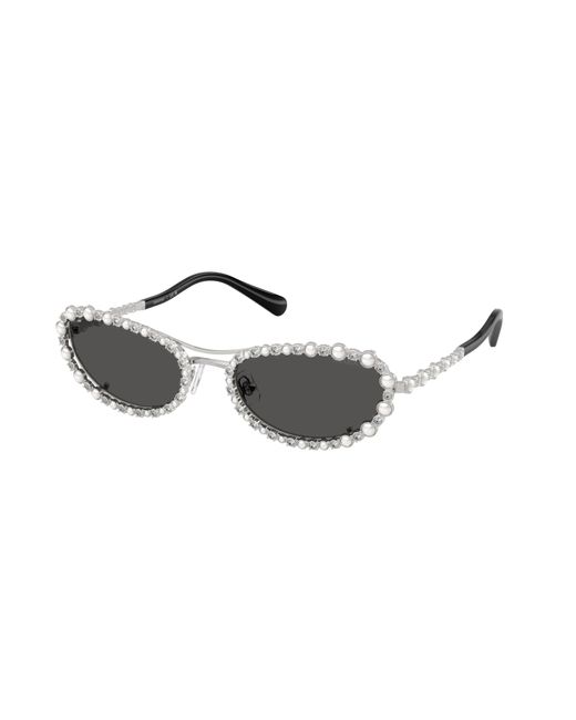 Swarovski Black Sk7044 400187 Sunglasses Metal Round Normal