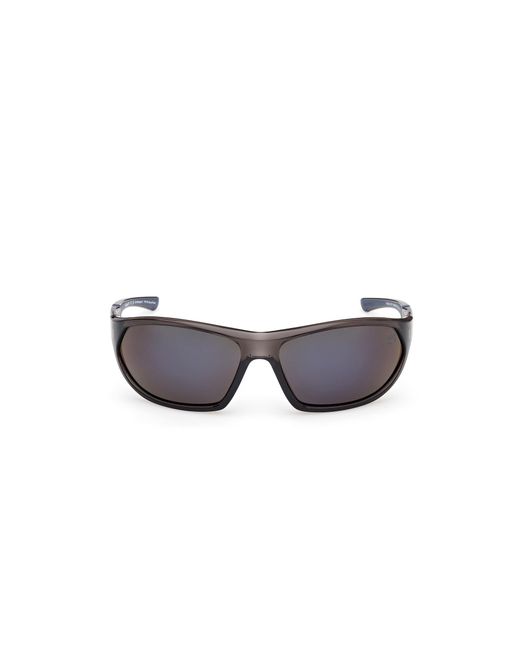 Timberland Black Tb00035 05D Sunglasses Injected Smoke Squared Polarized for men