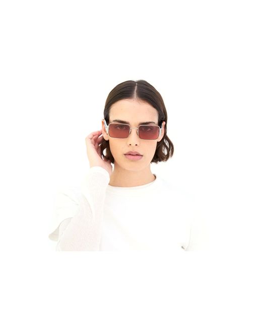 Retrosuperfuture Black Afn Z Bordeaux Sunglasses Metal Squared Normal