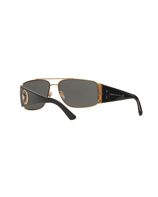 Versace Black Ve2163 100287 Sunglasses Metal Squared Normal for men