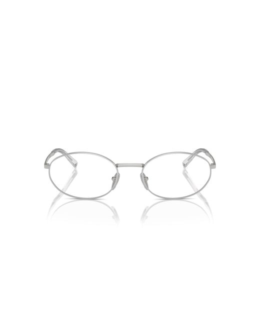 Prada Black Pr A57V 1Bc1O1 Optical Frames Metal Transparent Round Normal