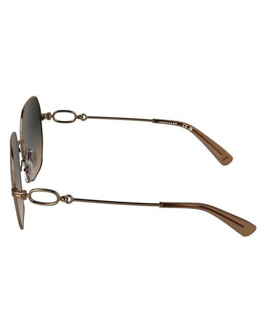 Longchamp Black Lo187S 734 Sunglasses Metal Squared Normal