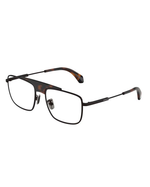 Moncler Black Me1011 1001 Optical Frames Metal Transparent Squared Normal