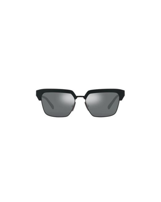 Dolce & Gabbana Black Dg6185 25256G Sunglasses Injected Squared Mirrored Mirror for men