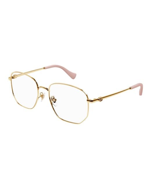 Gucci Black Gg1420Ok 003 Optical Frames Metal Transparent Geometric