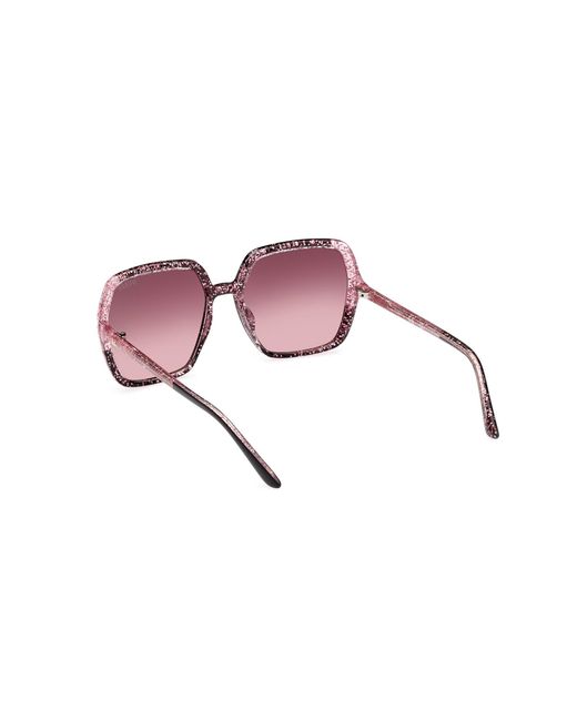 Guess Black Gu7883 01T Sunglasses Injected Bordeaux Squared Normal Shaded