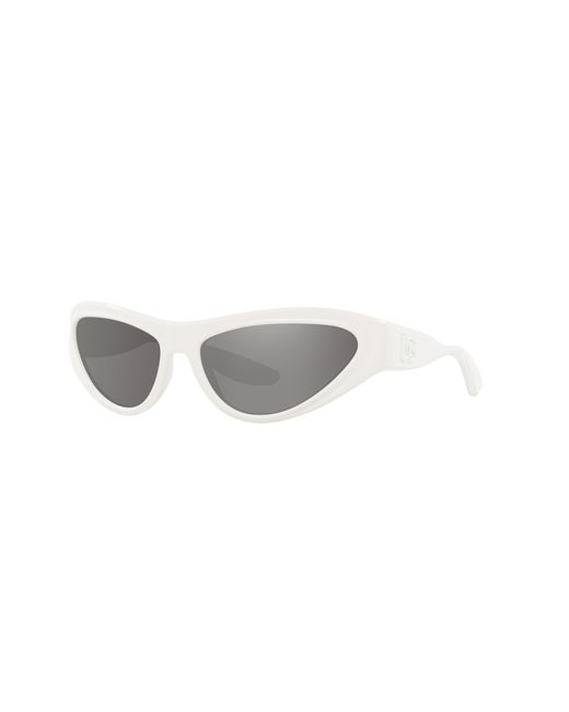 Dolce & Gabbana White Dg6190 33126G Sunglasses Injected Cat Eye Mirrored Mirror