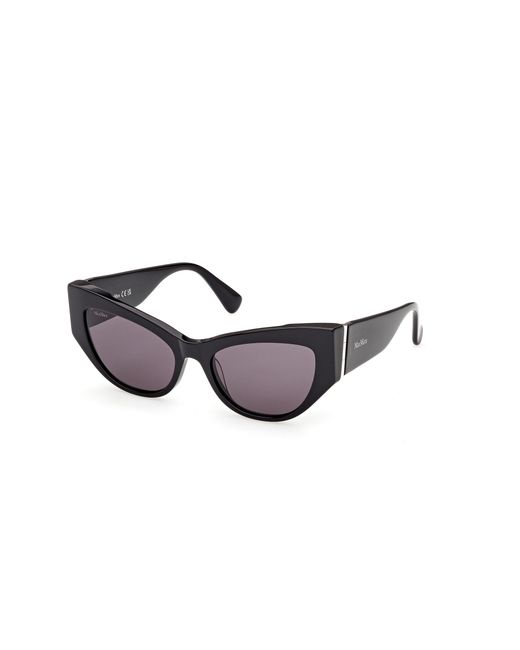 Max Mara Black Mm0192 01A Sunglasses Acetate Smoke Cat Eye Normal