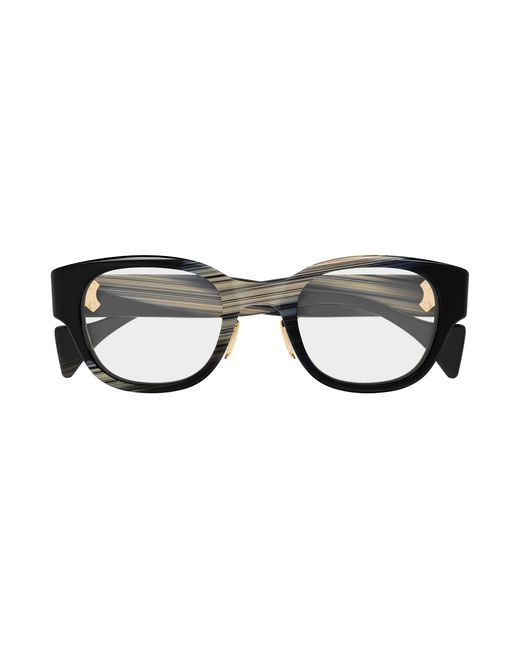 Gucci Black Gg2001Oj 003 Optical Frames Acetate Transparent Round for men