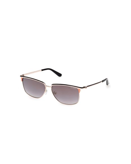 Guess Black Gu00133 05C Sunglasses Metal Smoke Squared Normal