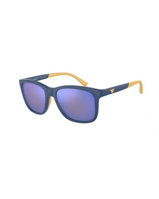 Emporio Armani Blue Ea4184 508822 Sunglasses Plastic Squared Polarized Mirrored for men