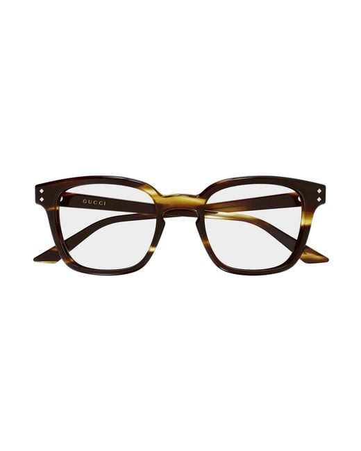 Gucci Black Gg2132O 006 Optical Frames Acetate Transparent Squared for men