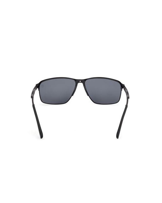 Timberland Black Tb00040 02D Sunglasses Metal Smoke Squared Polarized for men